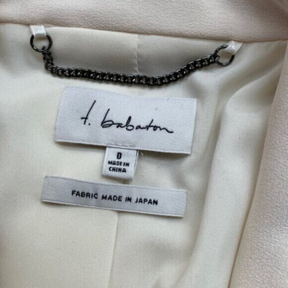 Aritzia Babaton Blazer Structured Jacket Single Button Shoulder pads Ivory 0 - Picture 12 of 16